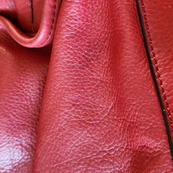 B. Makowsky Red Leather Handbag and Wallet - Picture 8 of 12